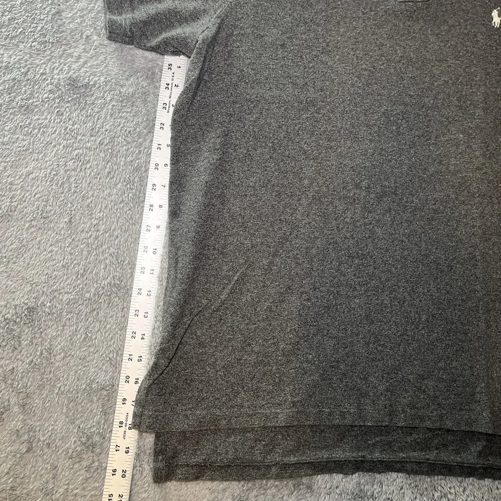 Polo Ralph Lauren Men's 2XL Custom Fit Grey Short Sleeve Shirt White Pony